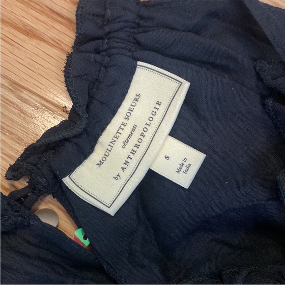 ANTHROPOLOGIE MOULINETTE SOEURS PALLIETTE PARTY TOP BLACK SEQUIN TANK SIZE SMALL - Picture 3 of 3